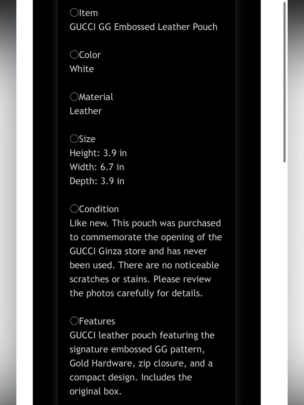 Gucci cosmetic case